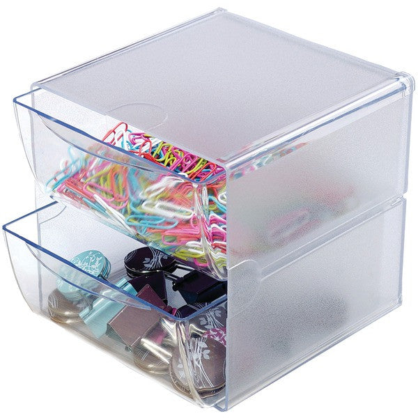 Deflecto 350101 Cube With 2 Drawers (clear)