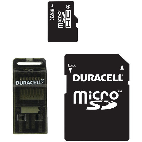 Duracell Du-3in1-32g-r Class 4 Microsd Card With Sd & Usb Adapters (32gb)