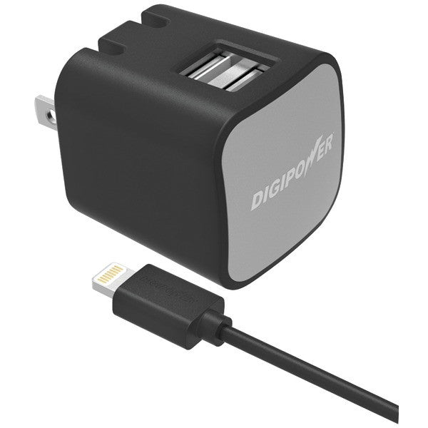 Digipower Is-ac3dl Instasense 3.4-amp Dual-usb Wall Charger With 5ft Lightning Cable