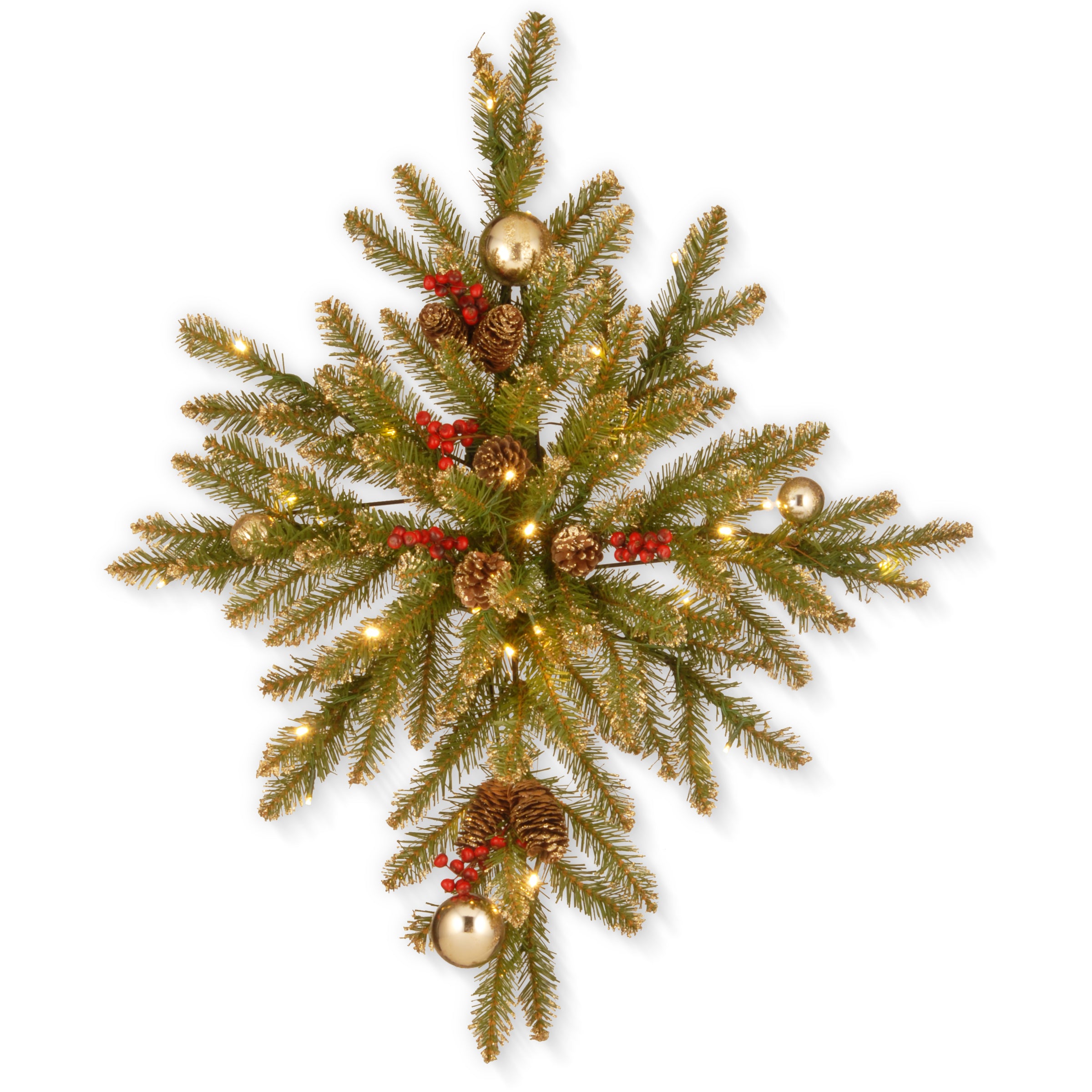 National Tree Dugl3-30032stb1 32" Gold Dunhill Fir Bethlehem Star W/ 35 Warm White Battery Operated Led Lights