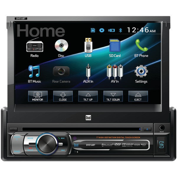 Dual Electronics Dv516bt 7" Single-din In-dash Dvd Receiver With Motorized Touchscreen & Built-in Bluetooth