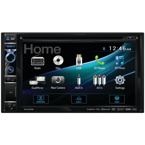 Dual Electronics Dv635mb 6.2" Double-din In-dash Dvd Receiver With Built-in Bluetooth, Dualmirror & Hdmi Input