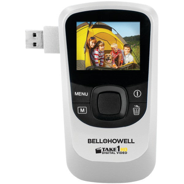 Bell+howell T10hd-w 5.0-megapixel 1080p Take1hd Digital Video Camcorder With Flip-out Usb (white)