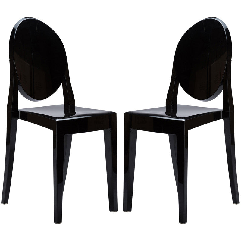 Edgemod Em-102-blk-x2 Burton Side Chair In Black (set Of 2)
