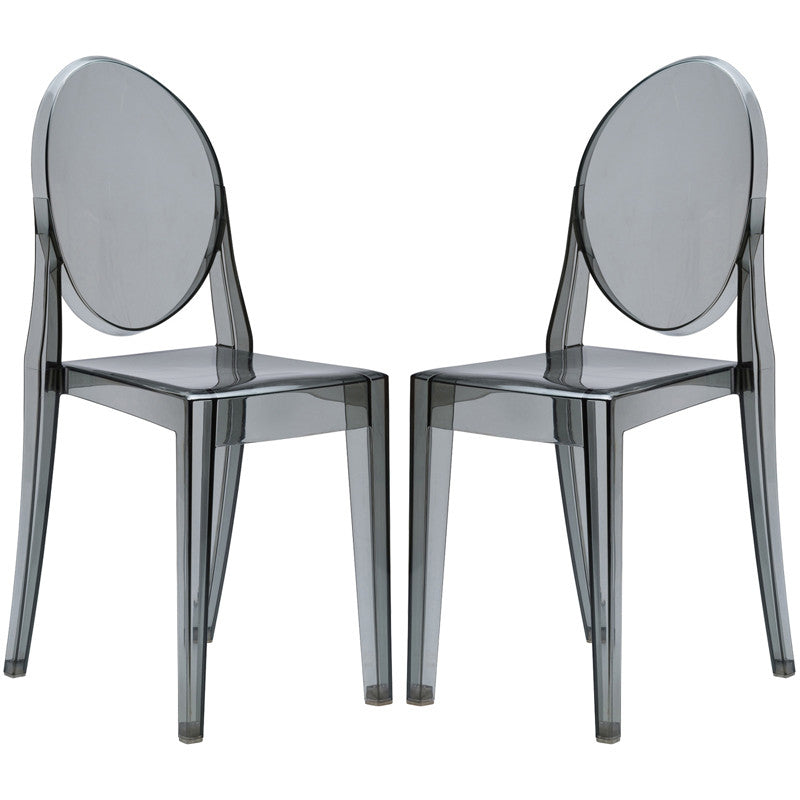 Edgemod Em-102-smk-x2 Burton Side Chair In Smoke (set Of 2)