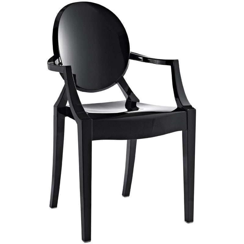 Edgemod Em-103-blk-x2 Burton Arm Chair In Black(set Of 2)