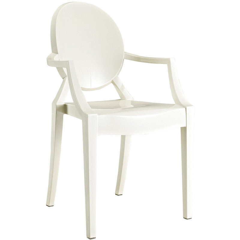 Edgemod Em-103-whi-x2 Burton Arm Chair In White (set Of 2)