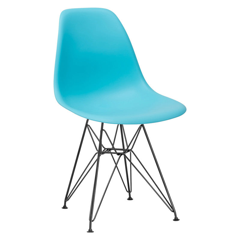 Edgemod Em-104-blk-aqu Padget Side Chair In Black / Aqua