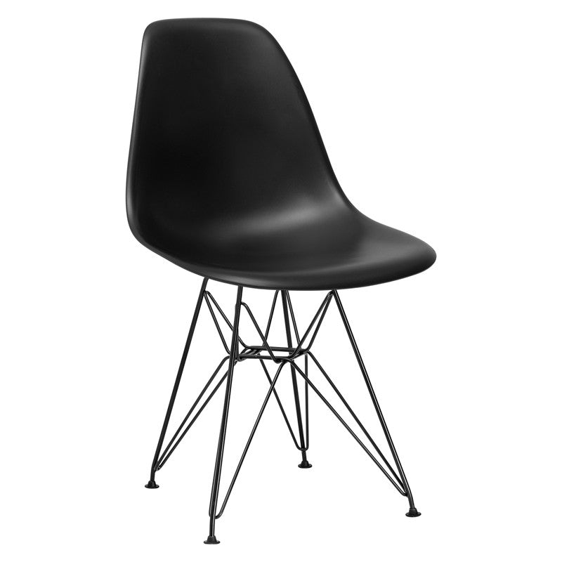 Edgemod Em-104-blk-blk Padget Side Chair In Black / Black
