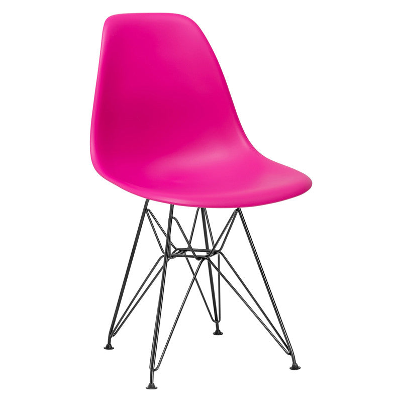 Edgemod Em-104-blk-fus-x2 Padget Side Chair In Black / Fuchsia (set Of 2)