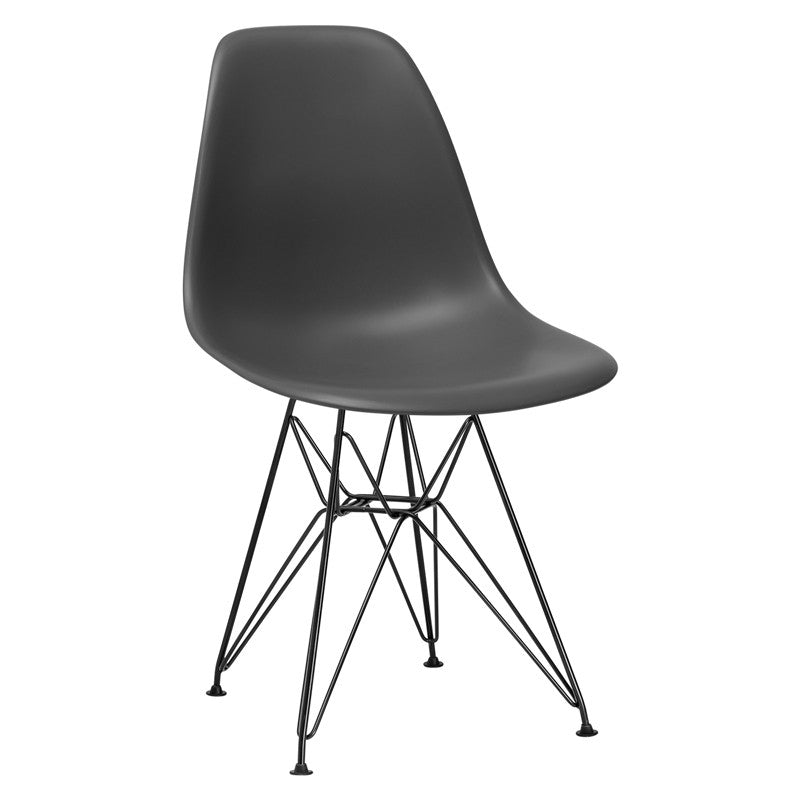 Edgemod Em-104-blk-gry-x2 Padget Side Chair In Black / Grey (set Of 2)