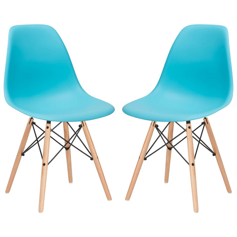 Edgemod Em-105-nat-aqu-x2 Vortex Side Chair In Aqua (set Of 2)