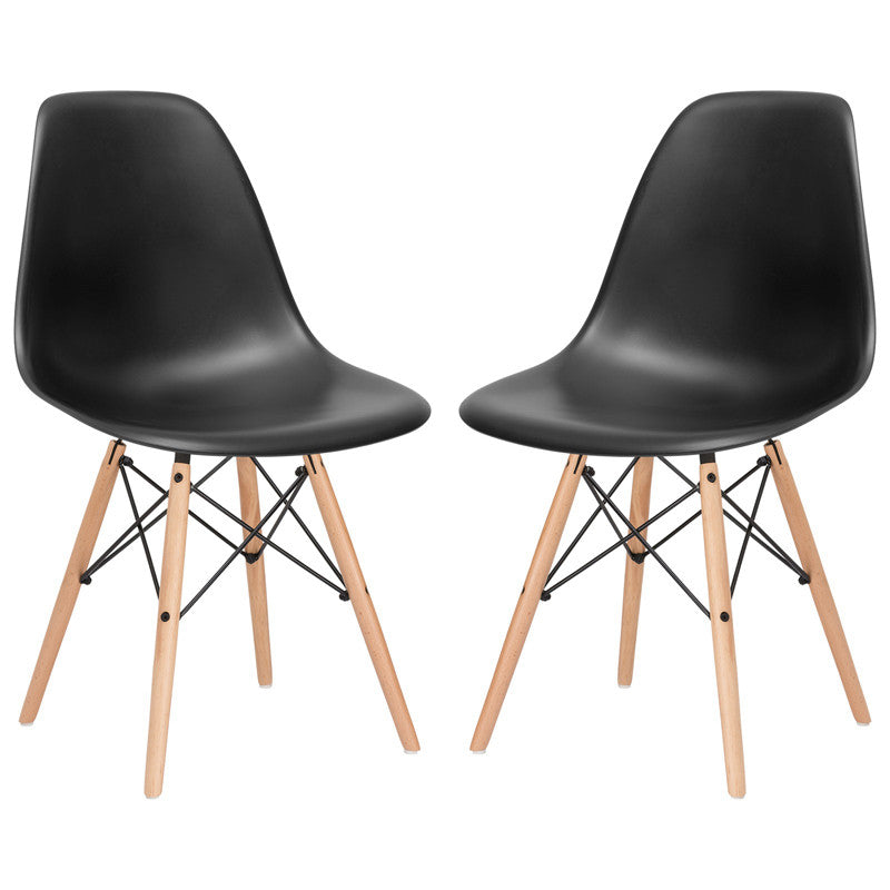 Edgemod Em-105-nat-blk-x2 Vortex Side Chair In Black (set Of 2)