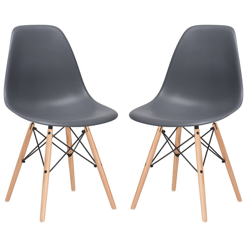 Edgemod Em-105-nat-gry-x2 Vortex Side Chair In Grey (set Of 2)