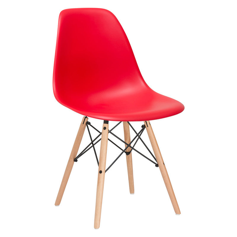 Edgemod Em-105-nat-red-x4 Vortex Side Chair In Red (set Of 4)