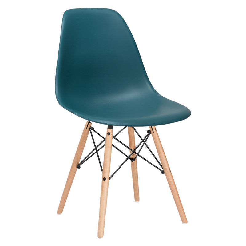 Edgemod Em-105-nat-tea Vortex Side Chair In Teal