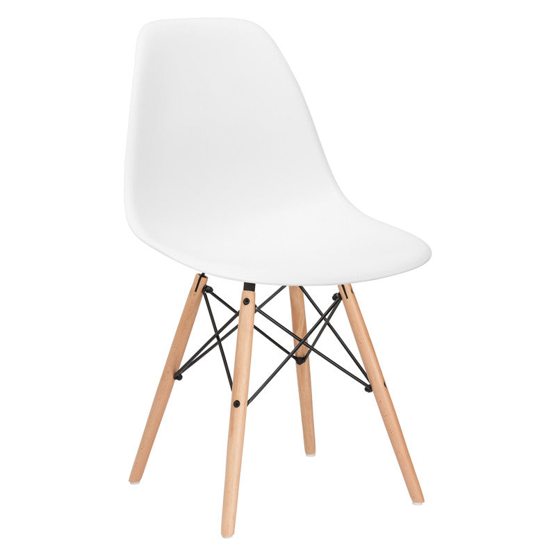 Edgemod Em-105-nat-whi-x4 Vortex Side Chair In White (set Of 4)