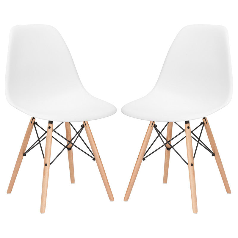 Edgemod Em-105-nat-whi-x2 Vortex Side Chair In White (set Of 2)