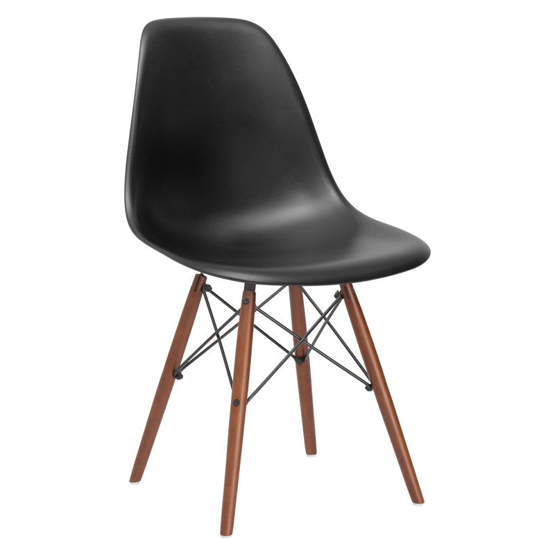 Edgemod Em-105-wal-blk Vortex Side Chair Walnut Legs In Black
