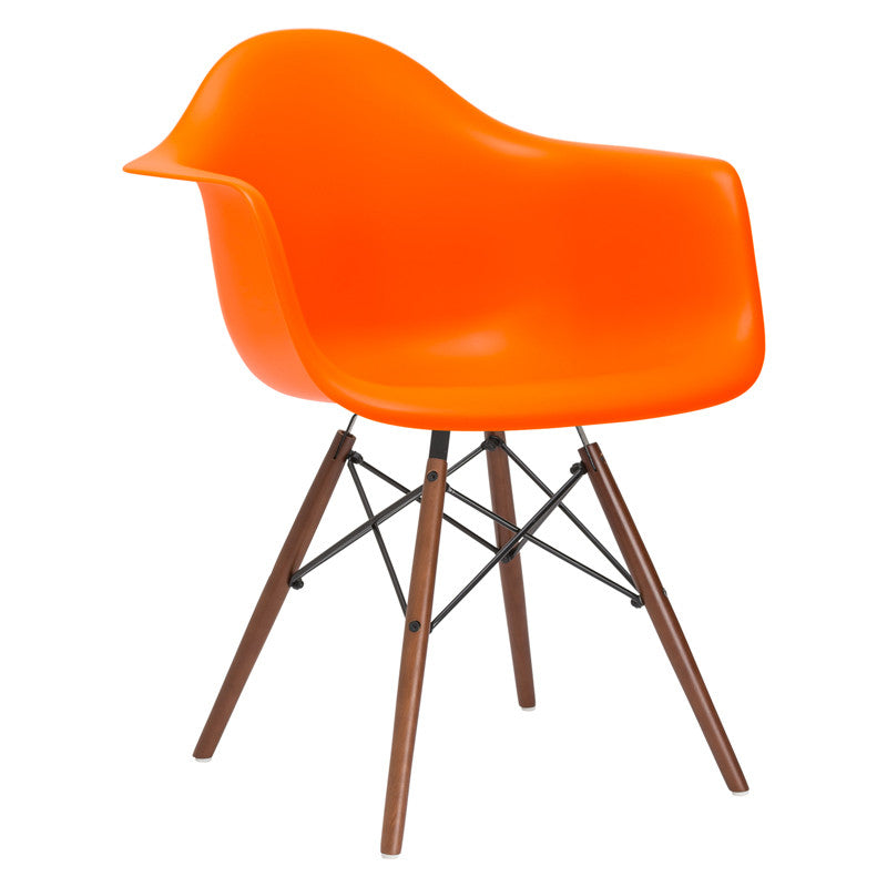 Edgemod Em-110-wal-ora Vortex Arm Chair Walnut Leg In Orange