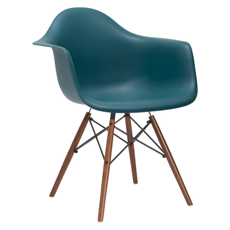 Edgemod Em-110-wal-tea Vortex Arm Chair Walnut Leg In Teal