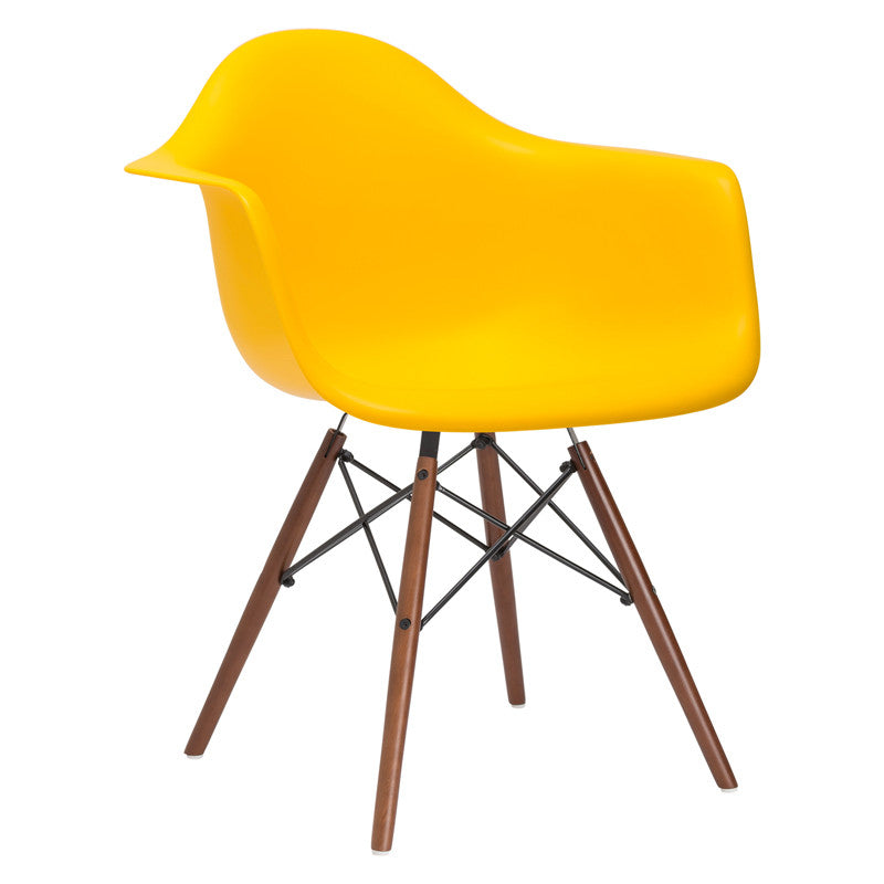 Edgemod Em-110-wal-yel Vortex Arm Chair Walnut Leg In Yellow