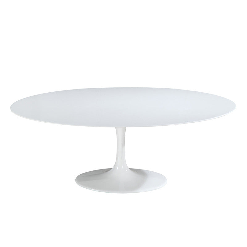 Edgemod Em-202-whi Daisy 78" Oval Fiberglass Dining Table In White