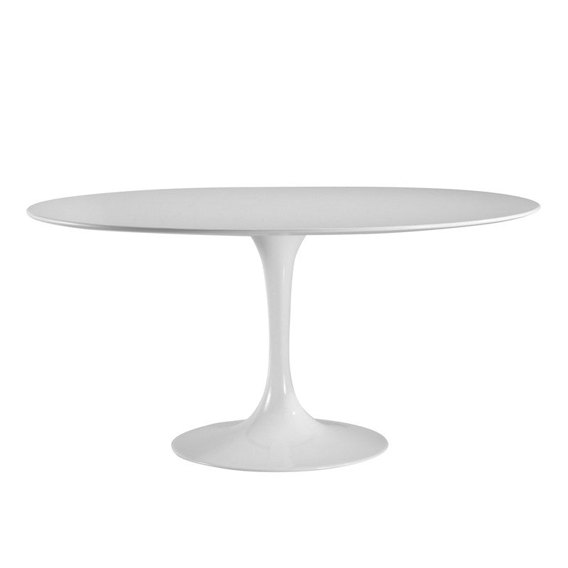 Edgemod Em-207-whi Daisy 60" Oval Wood Top Dining Table In White