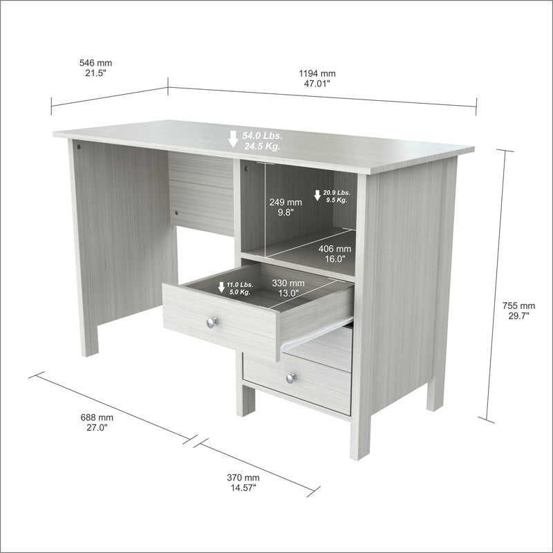 Inval America Es-3303 Laricina-white Finish Computer Desk