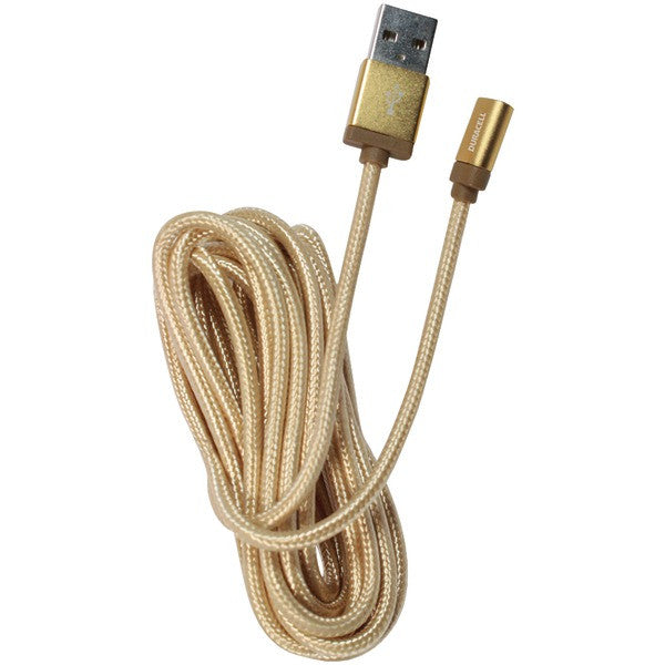 Duracell Pro906 Charge & Sync Lightning To Usb Fabric-covered Cable, 10ft (gold)