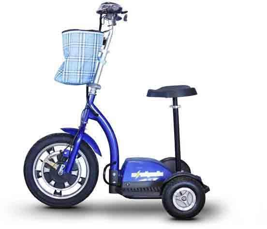 Ewheels Ew-18b Stand/ride Scooter With Folding Tiller- Blue