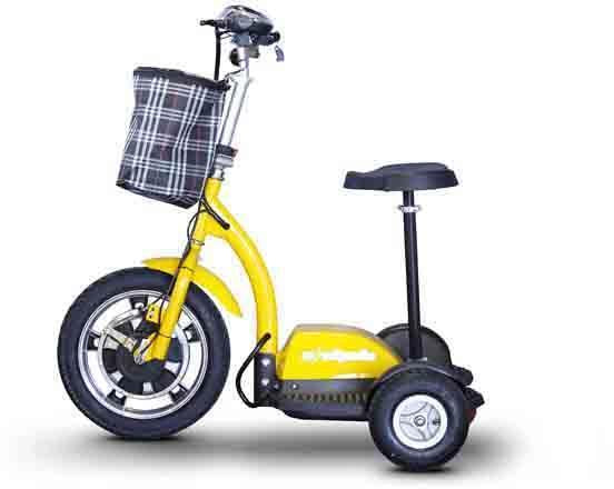 Ewheels Ew-18y Stand/ride Scooter With Folding Tiller- Yellow