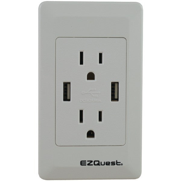 Ezquest X73692 2-outlet, 2-port 2.1-amp Plug & Charge Usb Charger