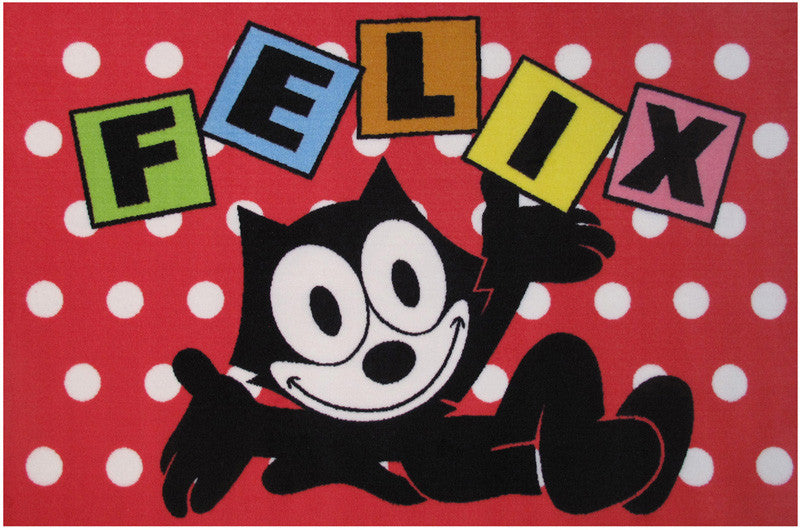 Fun Rugs Fel-22 3958 Felix The Cat Collection Felix Dots Red Multi-color - 39 X 58 In.