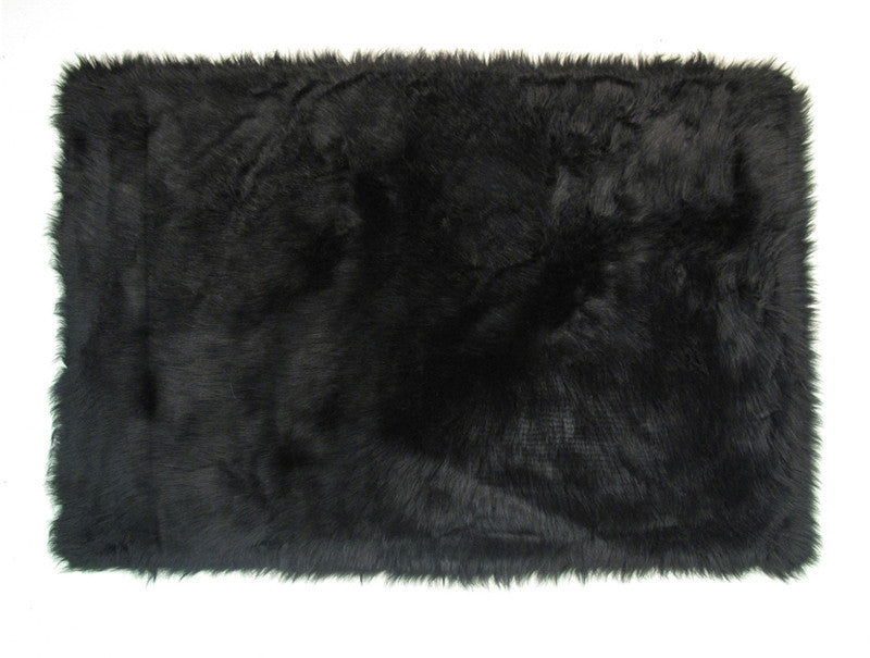 Fun Rugs Flk-007-3147 Flokati Collection Black Black - 31 X 47 In.