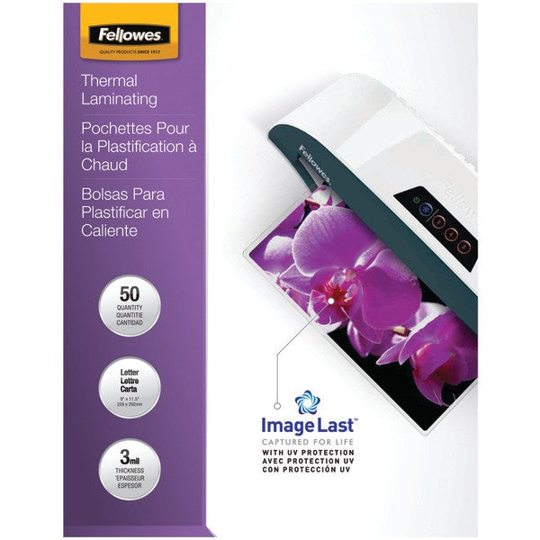 Fellowes 52225 Imagelast Laminating Pouches, Letter, 50pk (3mil)