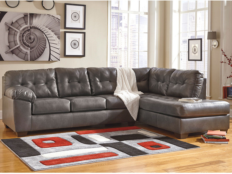 Flash Furniture Fsd-2399rfsec-gry-gg Signature Design By Ashley Alliston Sectional With Right Side Facing Chaise In Gray Durablend
