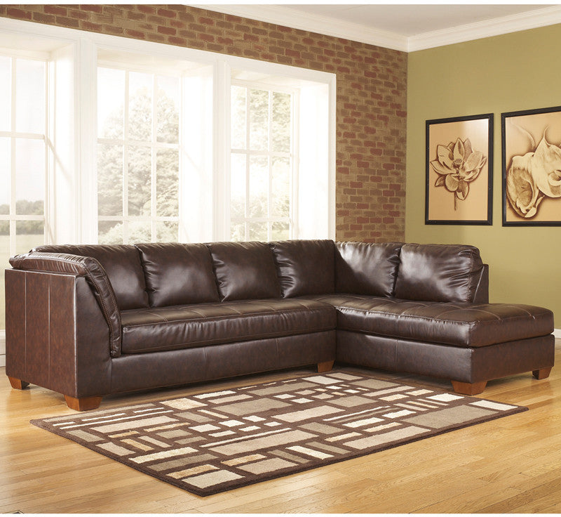 Flash Furniture Fsd-2749rfsec-mah-gg Signature Design By Ashley Fairplay Sectional With Right Side Facing Chaise In Mahogany Durablend Leather