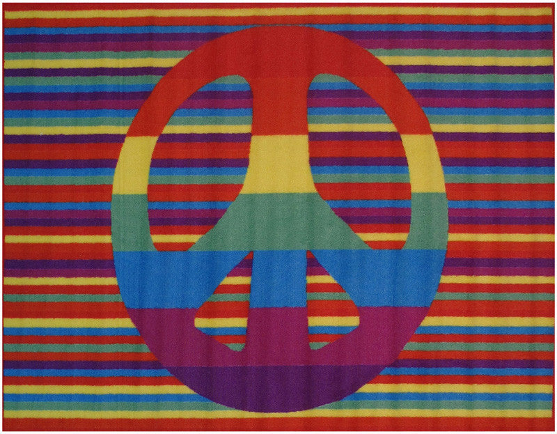 Fun Rugs Ft-105 1929 Fun Time Collection Groovy Peace Multi-color - 19 X 29 In.