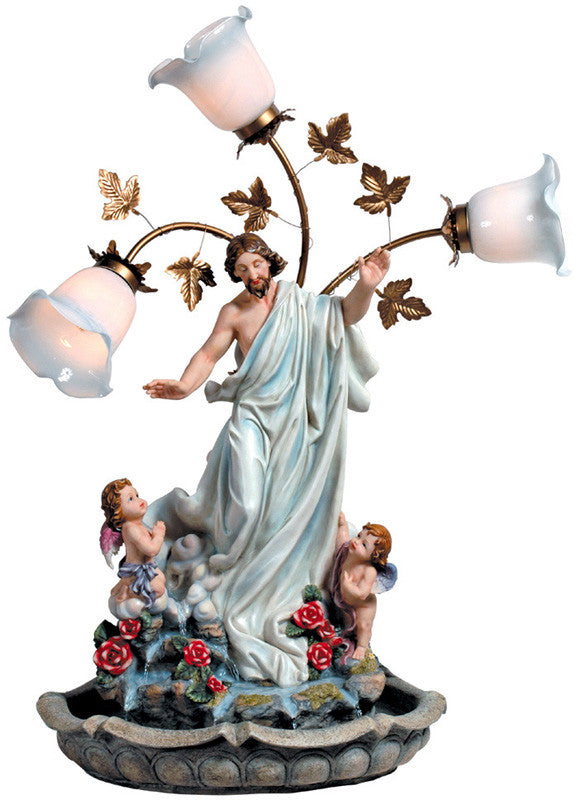 Ok Lighting Ft-1117/3l Jesus Fountain With 3 Lights
