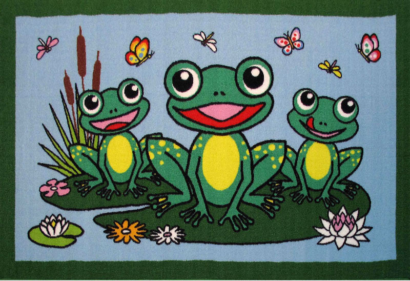 Fun Rugs Ft-116 3958 Fun Time Collection Frogs Multi-color - 39 X 58 In.