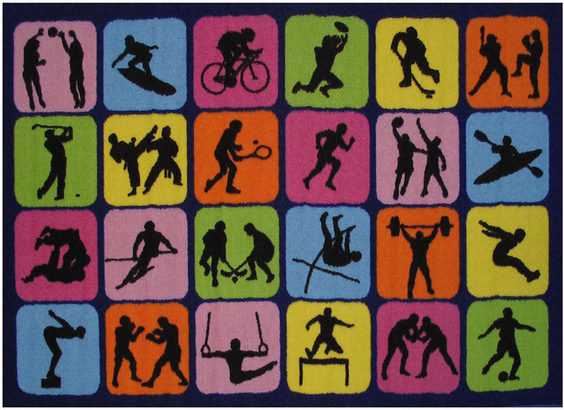 Fun Rugs Ft-126 3958 Fun Time Collection Sports Symbol Multi-color - 39 X 58 In.