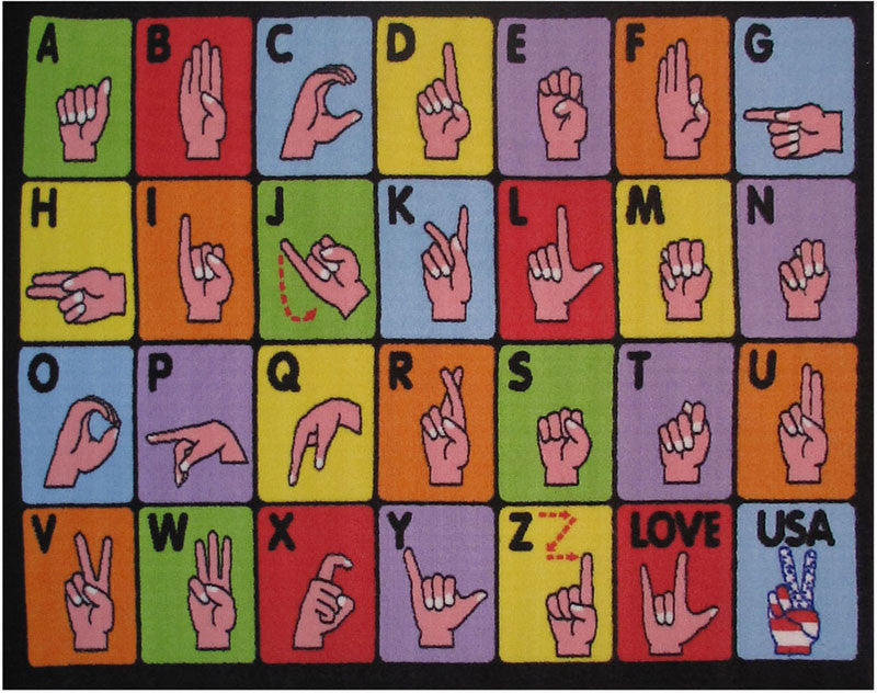 Fun Rugs Ft-129 1929 Fun Time Collection Sign Language Multi-color - 19 X 29 In.