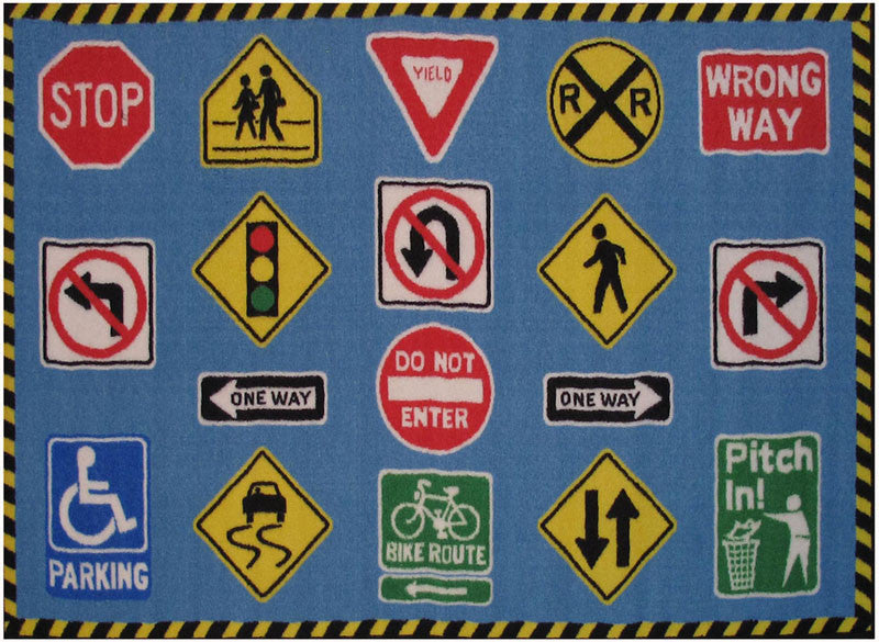 Fun Rugs Ft-130 1929 Fun Time Collection Traffic Signs Multi-color - 19 X 29 In.