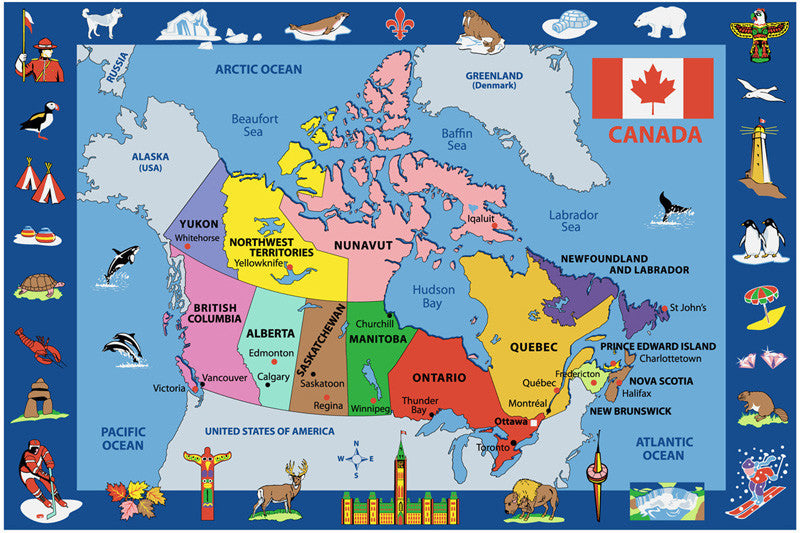 Fun Rugs Ft-132 0811 Fun Time Collection Map Of Canada Multi-color - 8