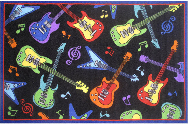 Fun Rugs Ft-37 1929 Fun Time-new Collection Guitars Multi-color - 19 X 29 In.