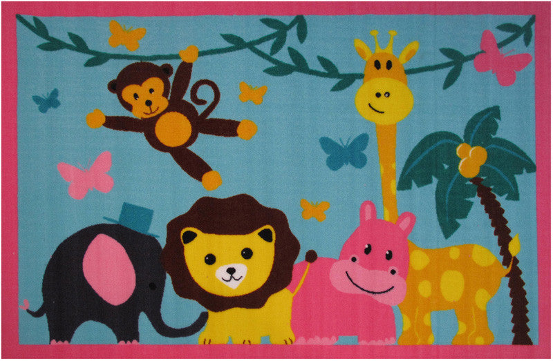 Fun Rugs Ft-525 3958 Fun Time-new Collection Jungle Party Multi-color - 39 X 58 In.