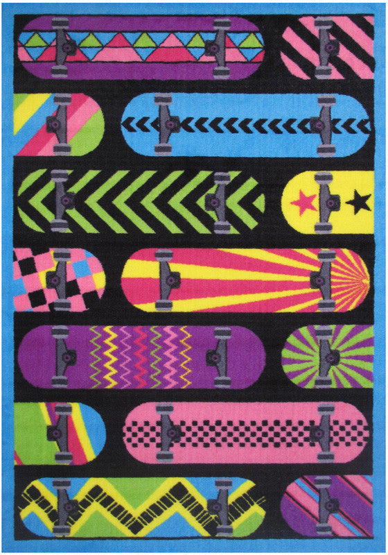Fun Rugs Ft-71 1929 Fun Time-new Collection Gnarly Boards Multi-color - 19 X 29 In.