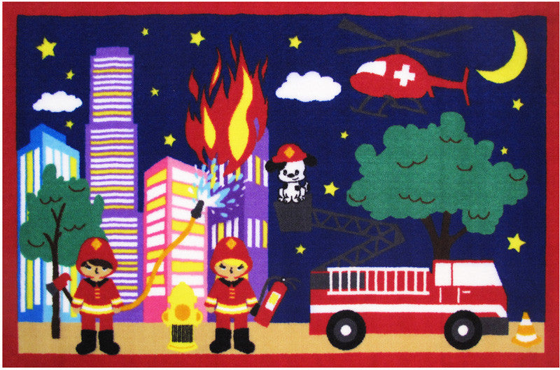 Fun Rugs Ft-75 3958 Fun Time - New Collection Fire! Fire! Multi-color - 39 X 58 In.