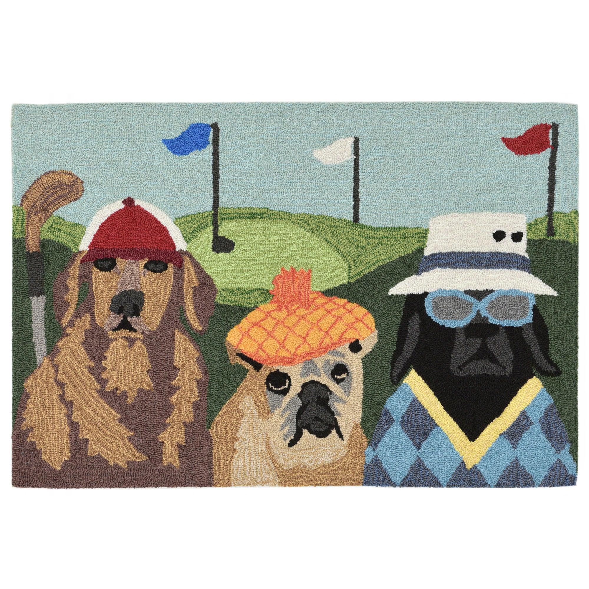 Trans-ocean Imports Ftp12241844 Liora Manne Frontporch Putts & Mutts Indoor/outdoor Rug Multi 20"x30"